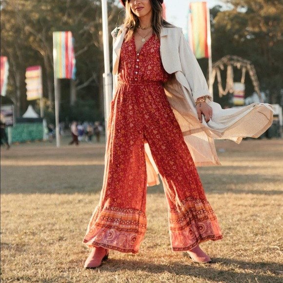 revolve gold jumpsuit